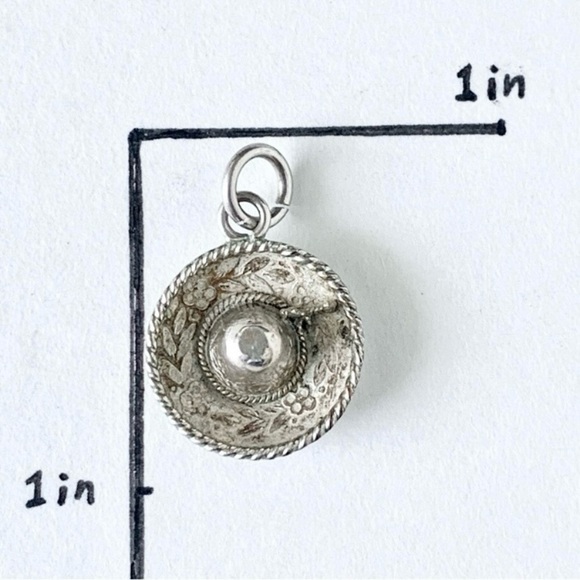 925 Sterling Silver Pendant Cowboy Hat - Picture 5 of 5